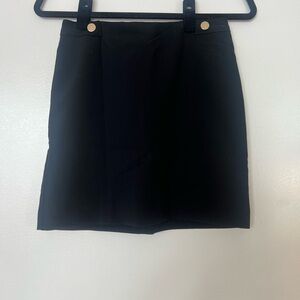 H&M Black High Waister Skirt with Gold Buttons